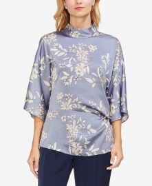 Vince Camuto Floral-Print Mock-Neck Top Women -  Tops - Macy s at Macys